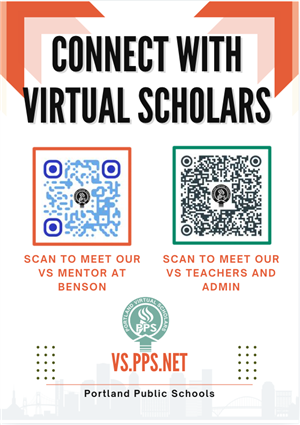 Sample of the signage for Back to School Night, two QR codes